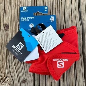 Salomon Men's Bright Red Low Trail Gaiters Size Medium New